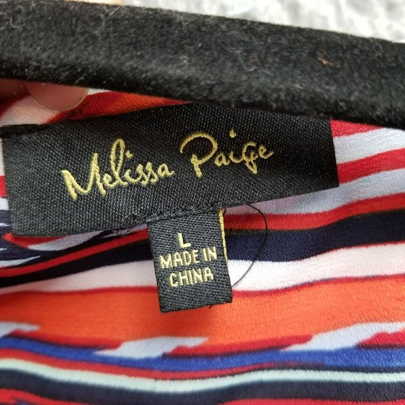 Melissa Paige Shirt Womens Large Multicolor Sleeveless Crinkle Flare Tank Top - Picture 2 of 11